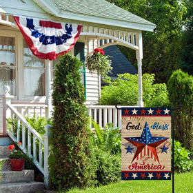 Dsben blue and red star Independence Day garden flag ready for outdoors