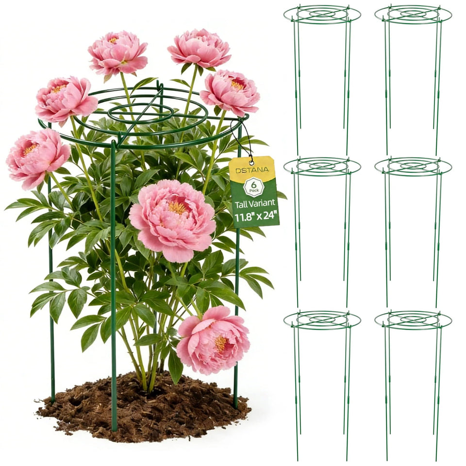 DSTANA six-pack peony cages for sturdy garden support and bloom stability.