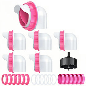 DSTANA chicken feeder port pink 6-pack keeps feed organized and accessible for the flock.