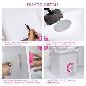 DSTANA easy-install feeder kit fits barrels, buckets, and boxes.