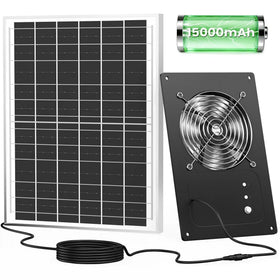 DSTANA solar fan in a chicken coop delivering fresh air and cooler nesting spaces.