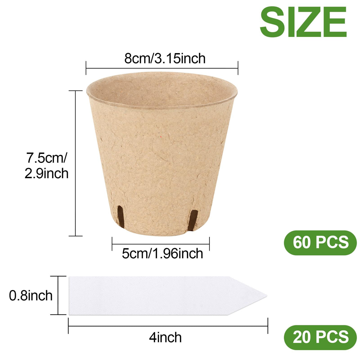 DSUWAZU peat pots with drainage holes prevent overwatering and support healthy moisture.