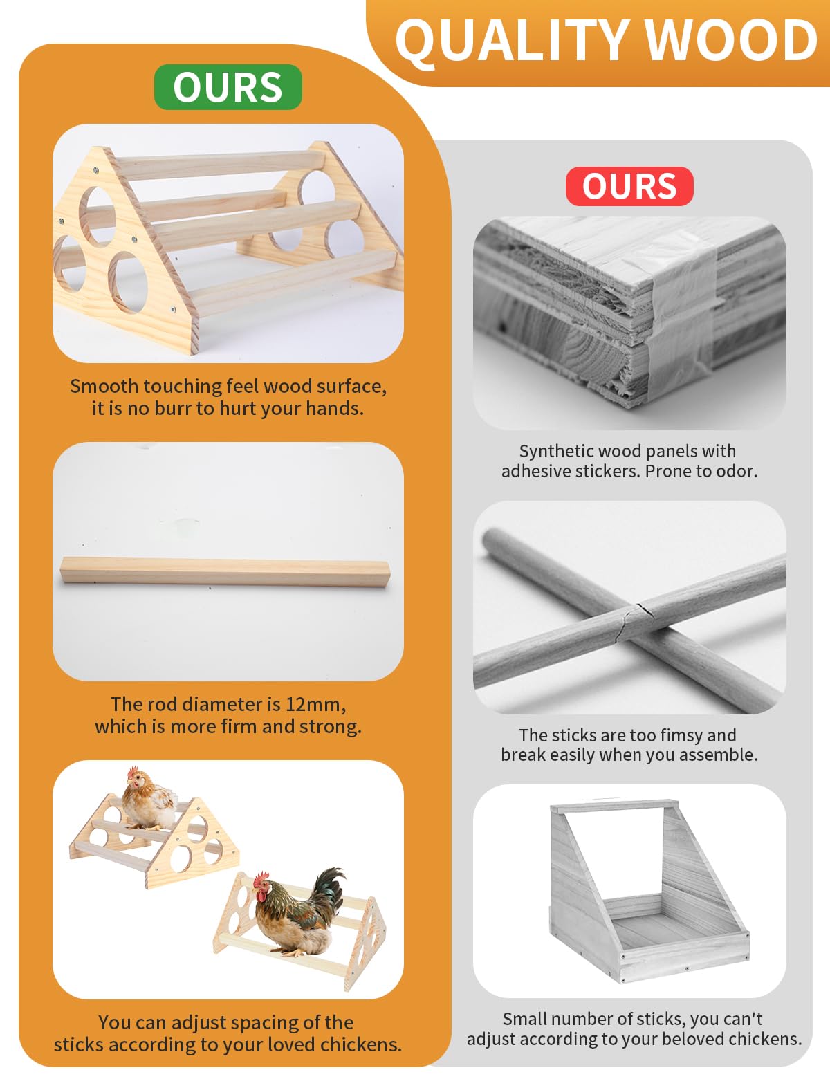 DsyysdS compatible roost fits coops, cages, and playpens for added versatility.