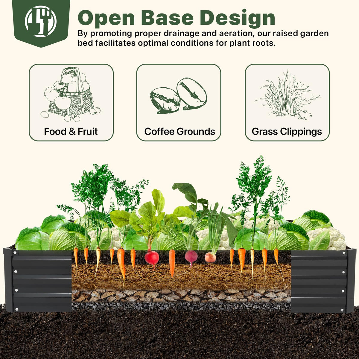 DTIG backyard setup ready for immediate gardening on a patio or lawn