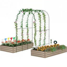DTIG galvanized raised garden bed with trellis enables flexible outdoor planting