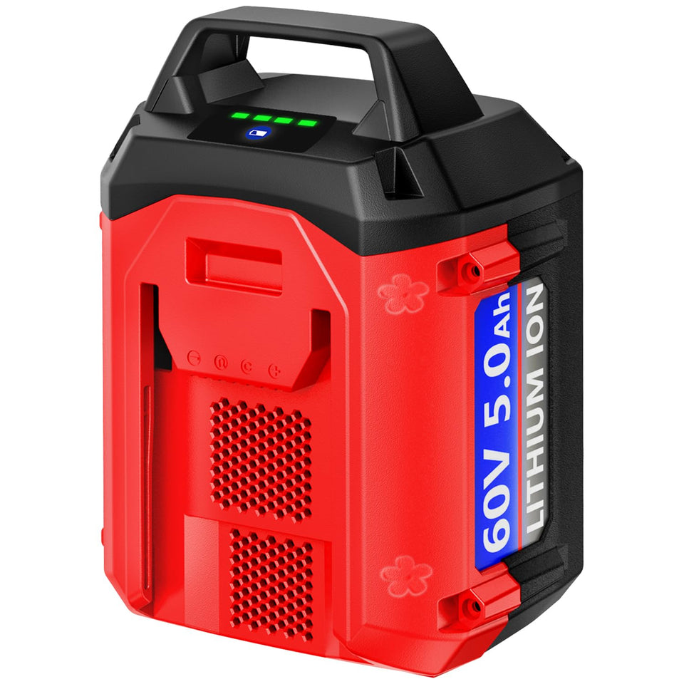 DTK Toro 60V battery front view, compact design for easy tool installation.