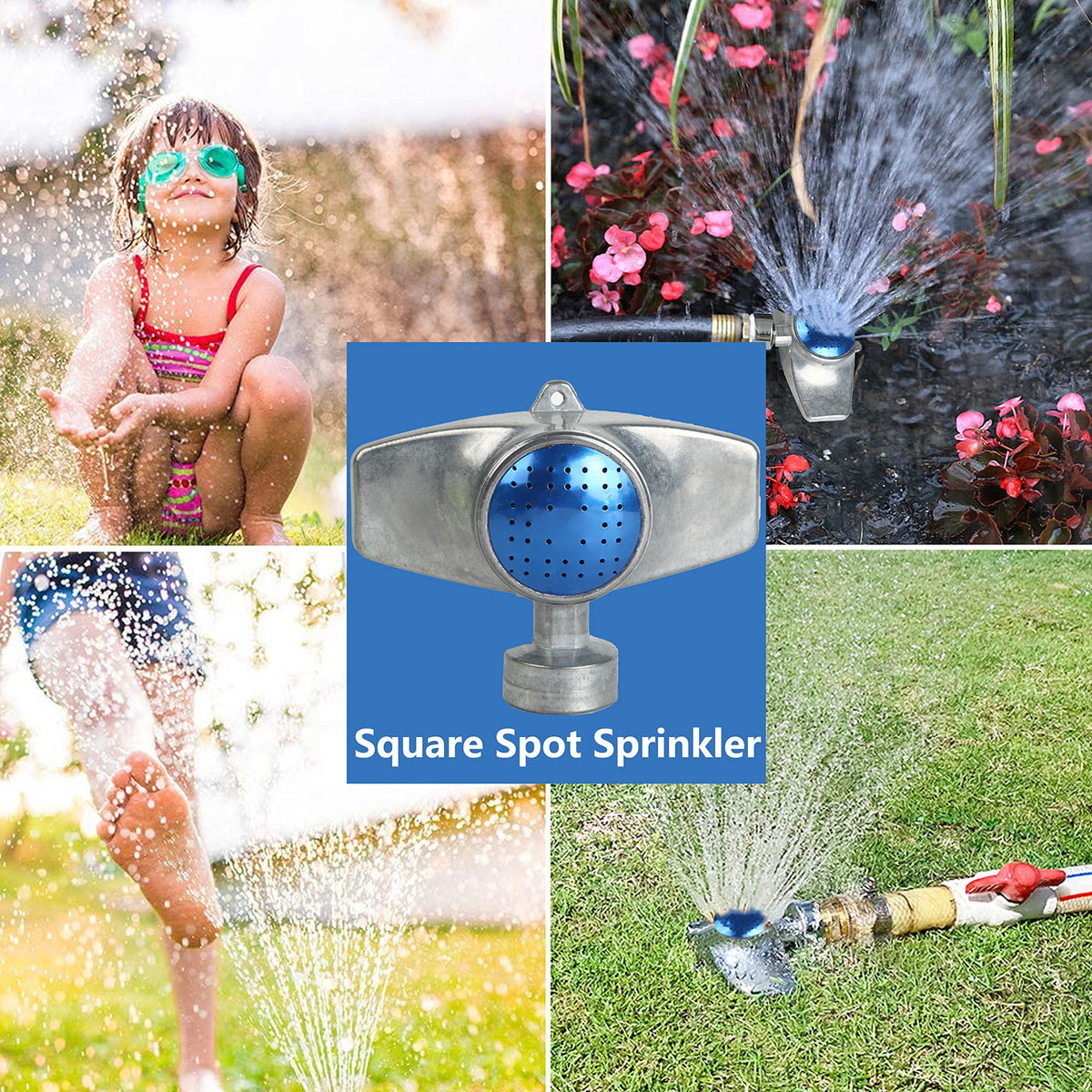 DTRK metal lawn sprinkler with alloy body for durability.
