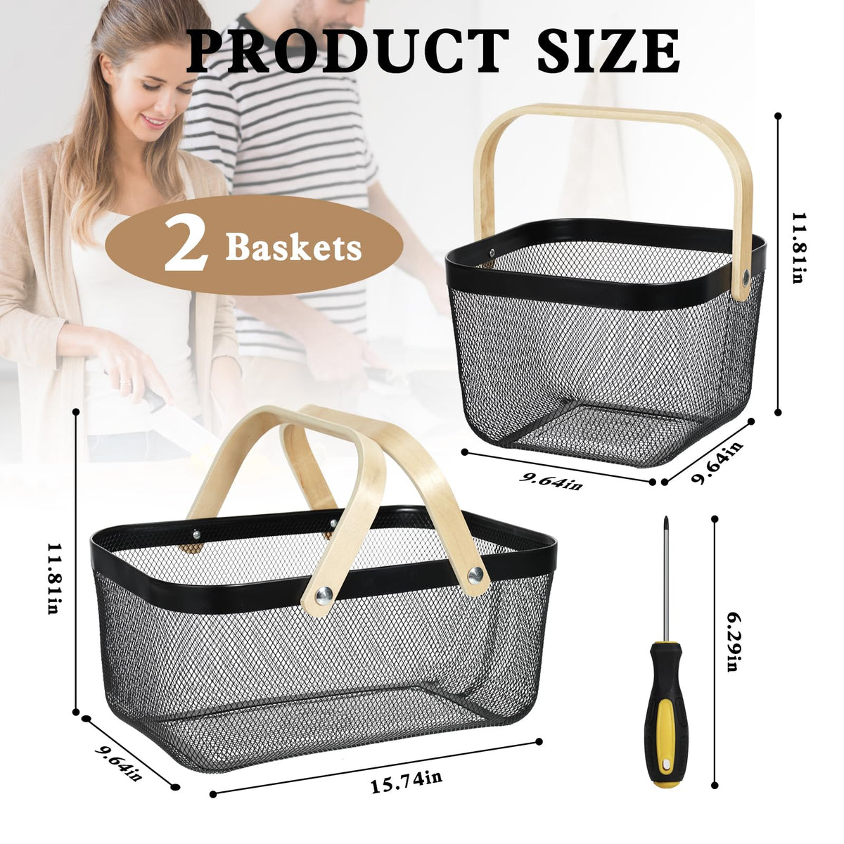 Dualshine metal mesh basket ideal for picnics and outdoor meals