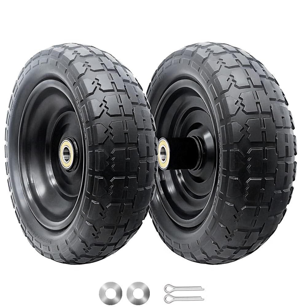 Dualso 10-inch solid replacement tire with raised tread for smooth, stable rolling