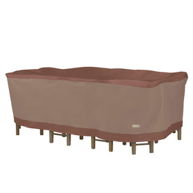 Duck Covers Ultimate table cover 107-inch protects rectangular or oval tables from rain and sun.
