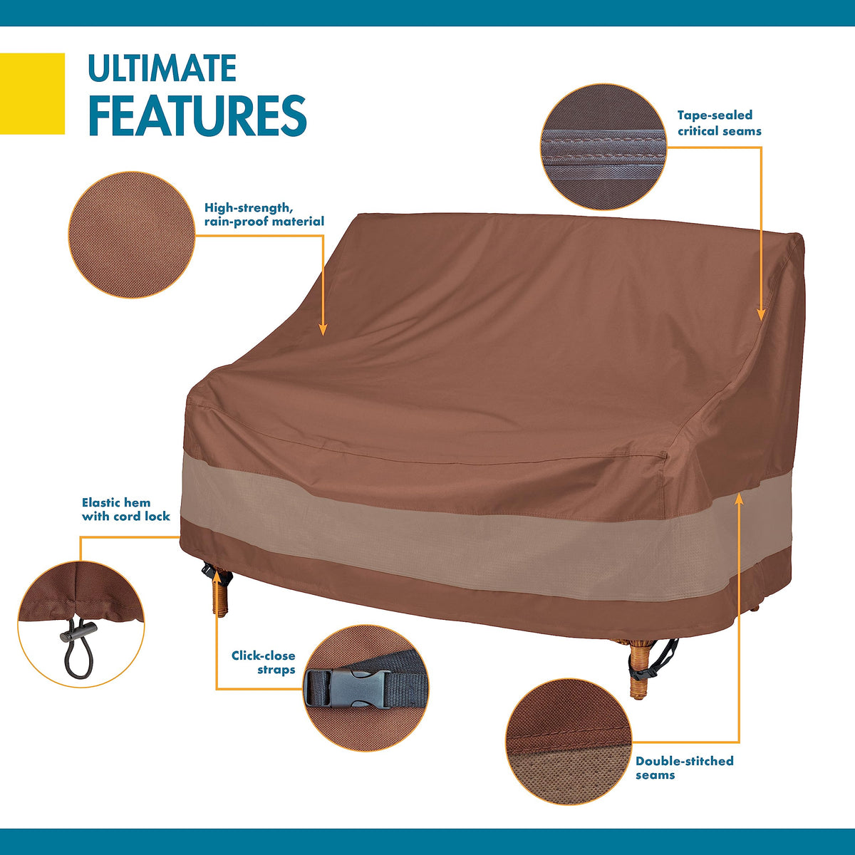 Elastic hem with cord lock provides a custom-like fit.