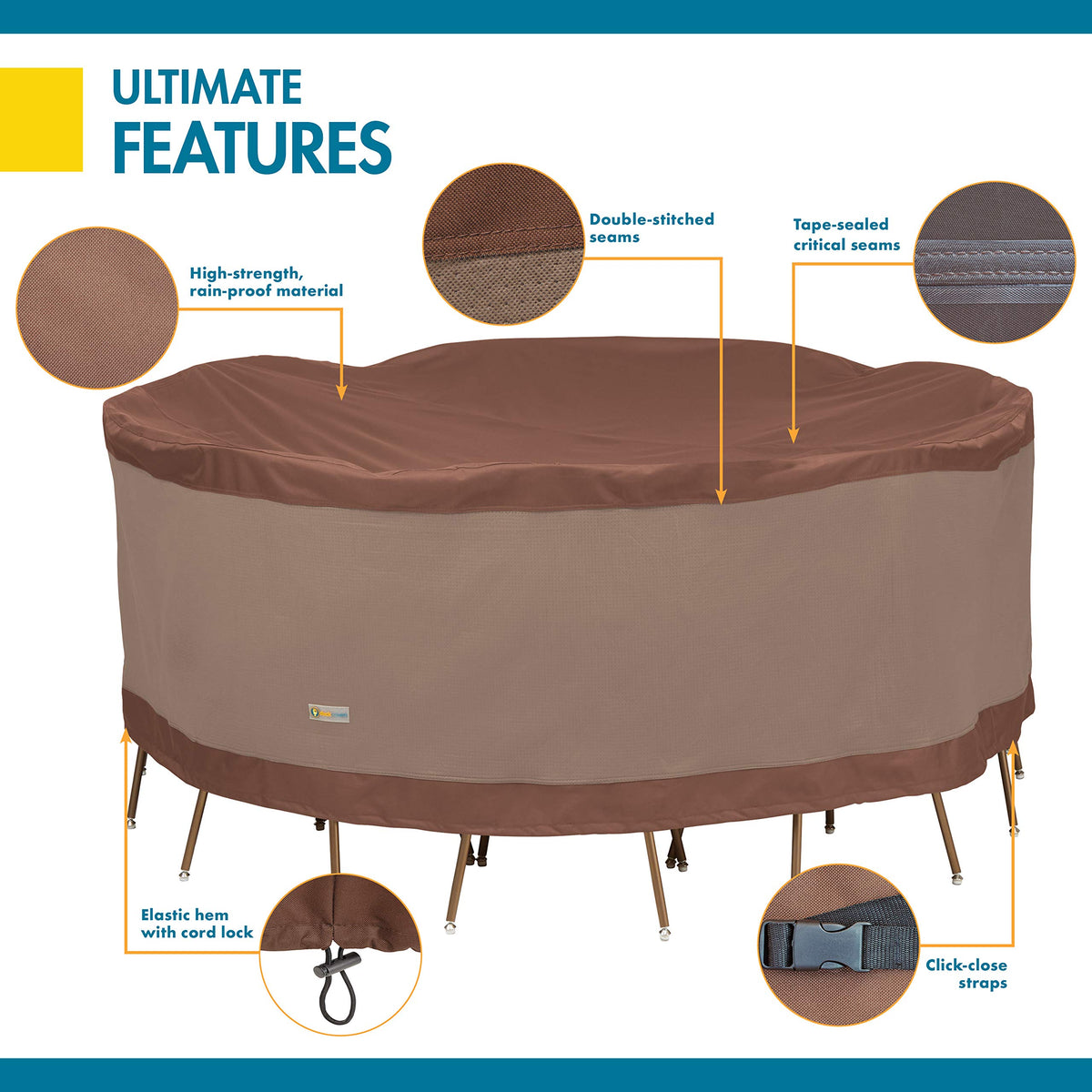 Click-close buckles keep the cover securely in place.