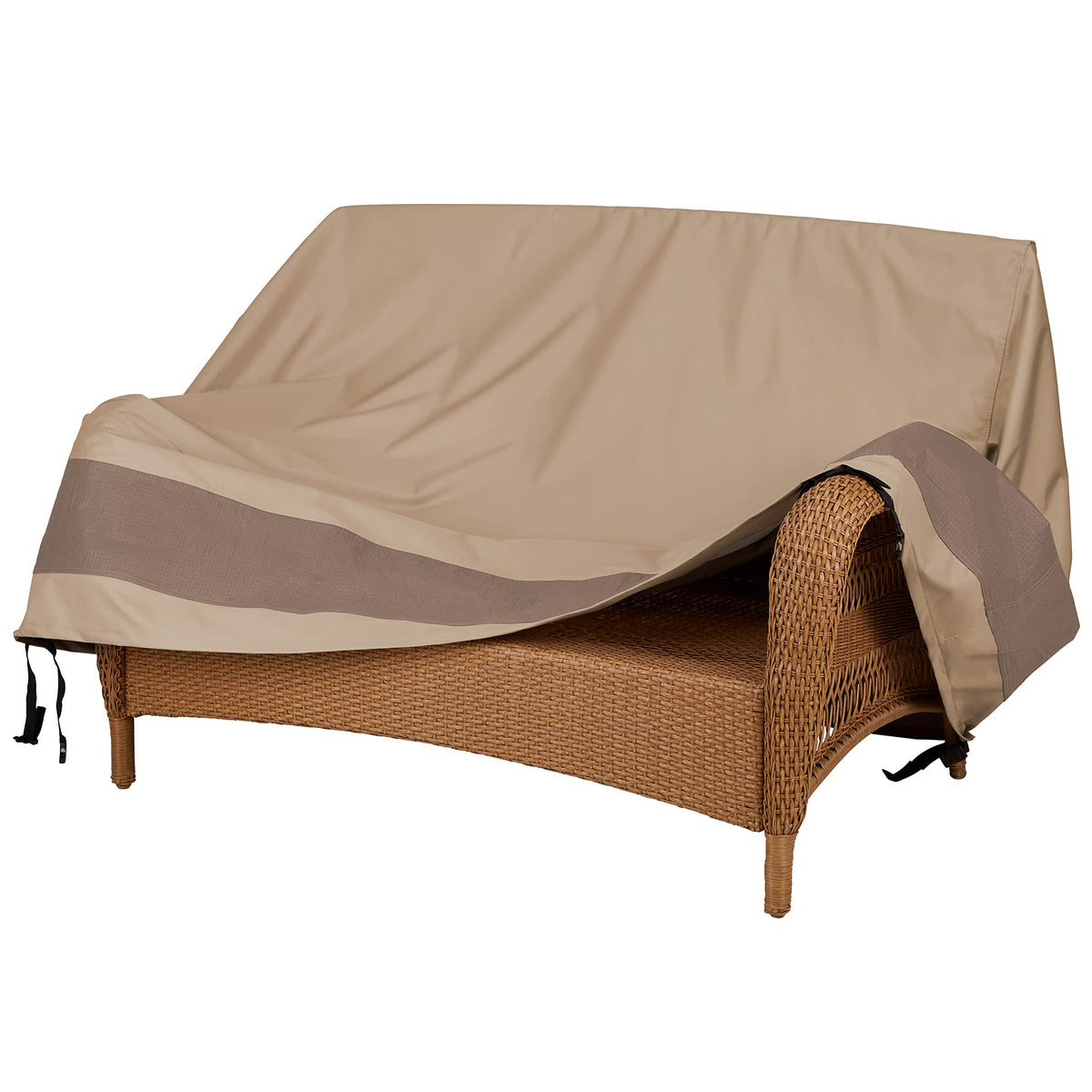 Duck Covers Elegant waterproof loveseat cover with sealed seams blocks leaks and moisture.