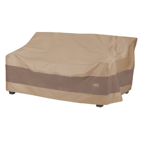 Duck Covers Elegant Waterproof Patio Sofa Cover protecting a 77W sofa from rain and dust