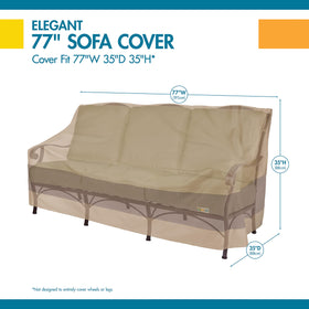 Duck Covers Elegant Waterproof Patio Sofa Cover illustrating easy-fitting and removal