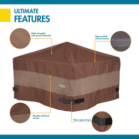 Duck Covers mocha cappuccino color complements outdoor spaces