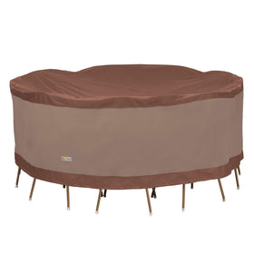 Duck Covers Ultimate round table cover for a 108-inch setup.