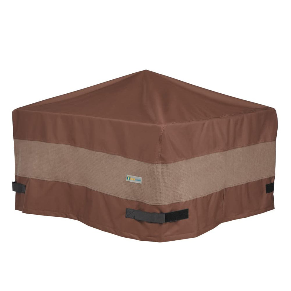 Duck Covers Ultimate waterproof fire pit cover guards a 32-inch square pit from rain