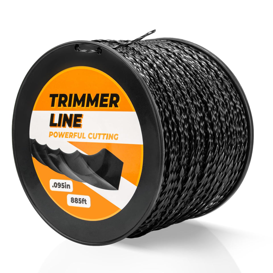 DuckcowsC 885ft 0.095 inch black diamond trimmer line bulk for heavy-duty trimming