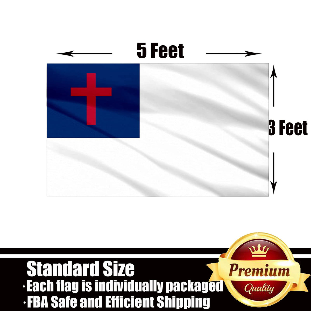 ducuh 3x5 flag packaged in a transparent bag for storage.