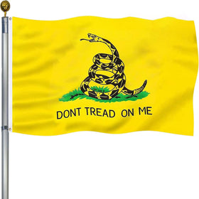 ducuh Don’t Tread on Me flag with brass grommets for rust-resistant hanging.