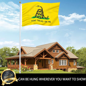 ducuh Don’t Tread on Me flag stored indoors when not in use.