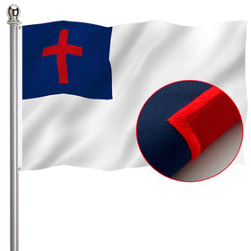 ducuh embroidered Jesus Cross flag 3x5 detail shows durable outdoor stitching.