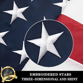 Ducuh four-striped sewn stars detail highlights durable craftsmanship.