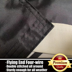 ducuh No Shoes Nation flag 3x5 edge stitching for durability around borders.