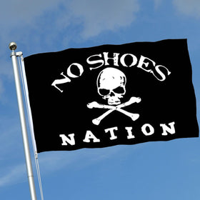 ducuh No Shoes Nation flag 3x5 versatile for indoor or outdoor use.