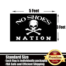ducuh No Shoes Nation flag 3x5 large display for a bold outdoor statement.
