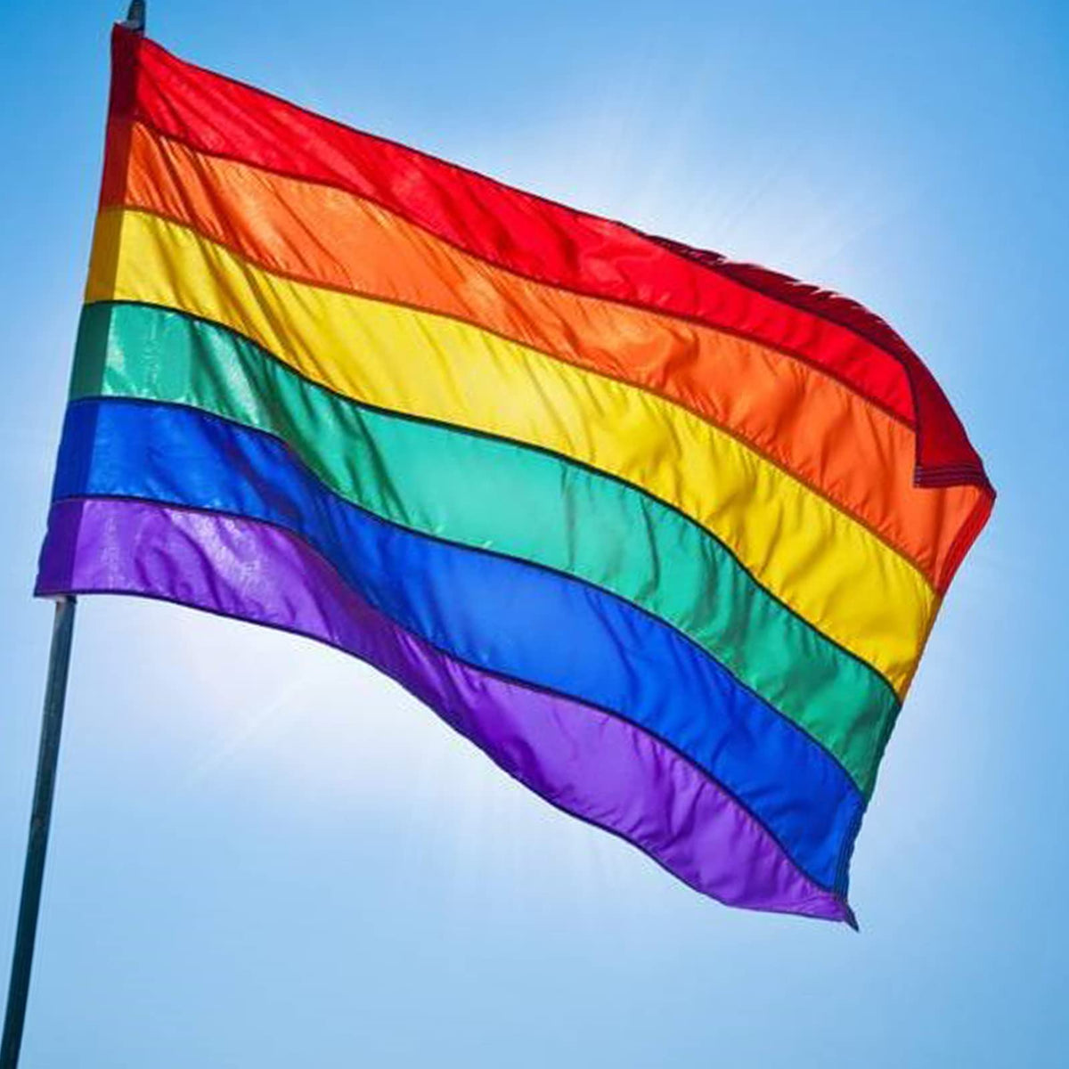 ducuh Pride Flag ready for flagpole mounting and secure attachment