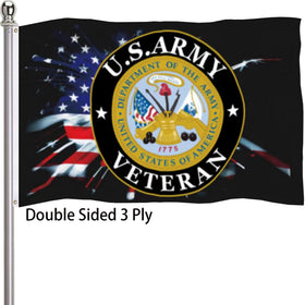 Ducuh US Army Veteran Flag 3x5 for outdoor display with vivid color.