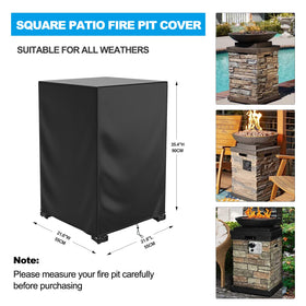DUDSOEHO square fire pit cover with sealed seams prevents moisture
