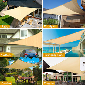 Duerer installation-setup supports square, rectangle, and triangle sails outdoors.