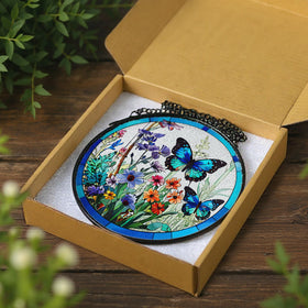 DUJITODOH holiday window decor butterfly suncatcher enhances festive ambiance