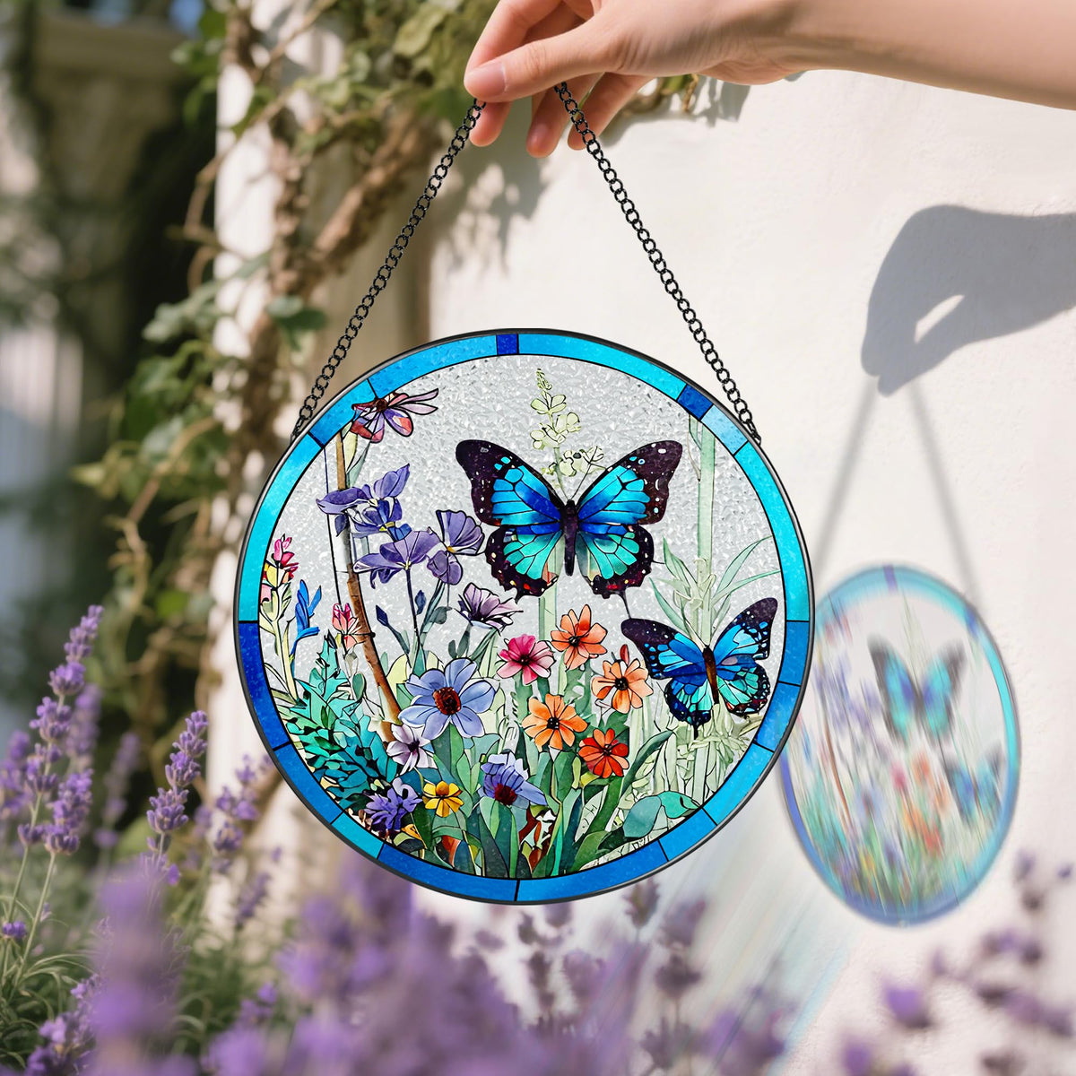 DUJITODOH suncatcher displayed in a sunlit window for colorful reflections