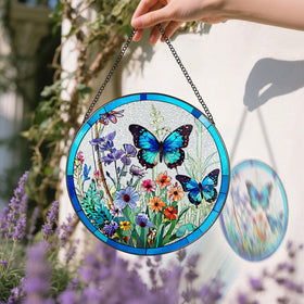DUJITODOH suncatcher displayed in a sunlit window for colorful reflections