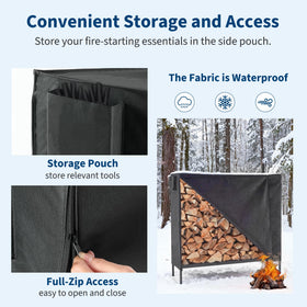 DUMOS elevated design keeps logs dry and accessible