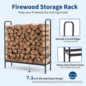 DUMOS firewood rack assembly with clear instructions