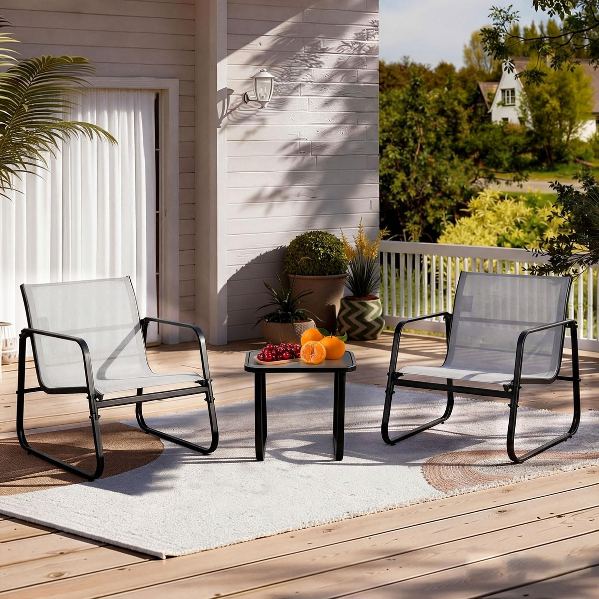 DUMOS outdoor sectional and bistro set ideal for balcony seating