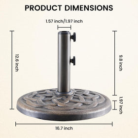 DUMOS umbrella base ideal for garden, pool, and backyard setups.