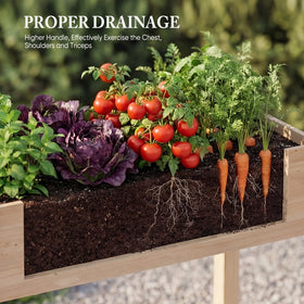 DUMOS wooden planter box in natural fir texture for outdoors