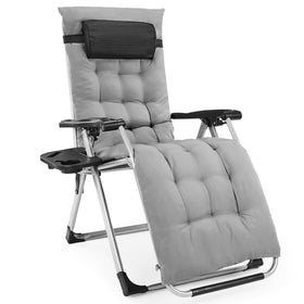 DUMOS zero gravity chair reclining outdoors for ultimate relaxation.
