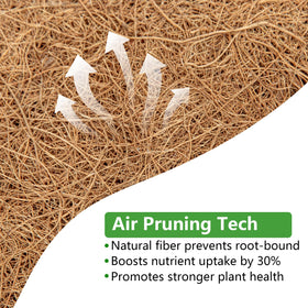 DUNCHATY coir liner for hanging basket improves drainage while retaining soil