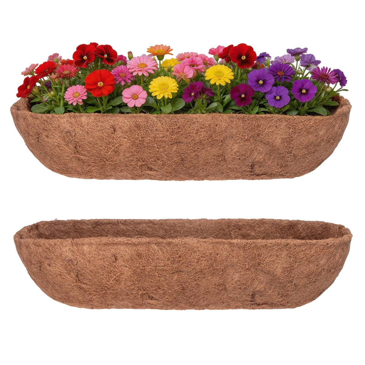DUNCHATY trough coco liner 24in 2-pack promotes air pruning for healthier roots