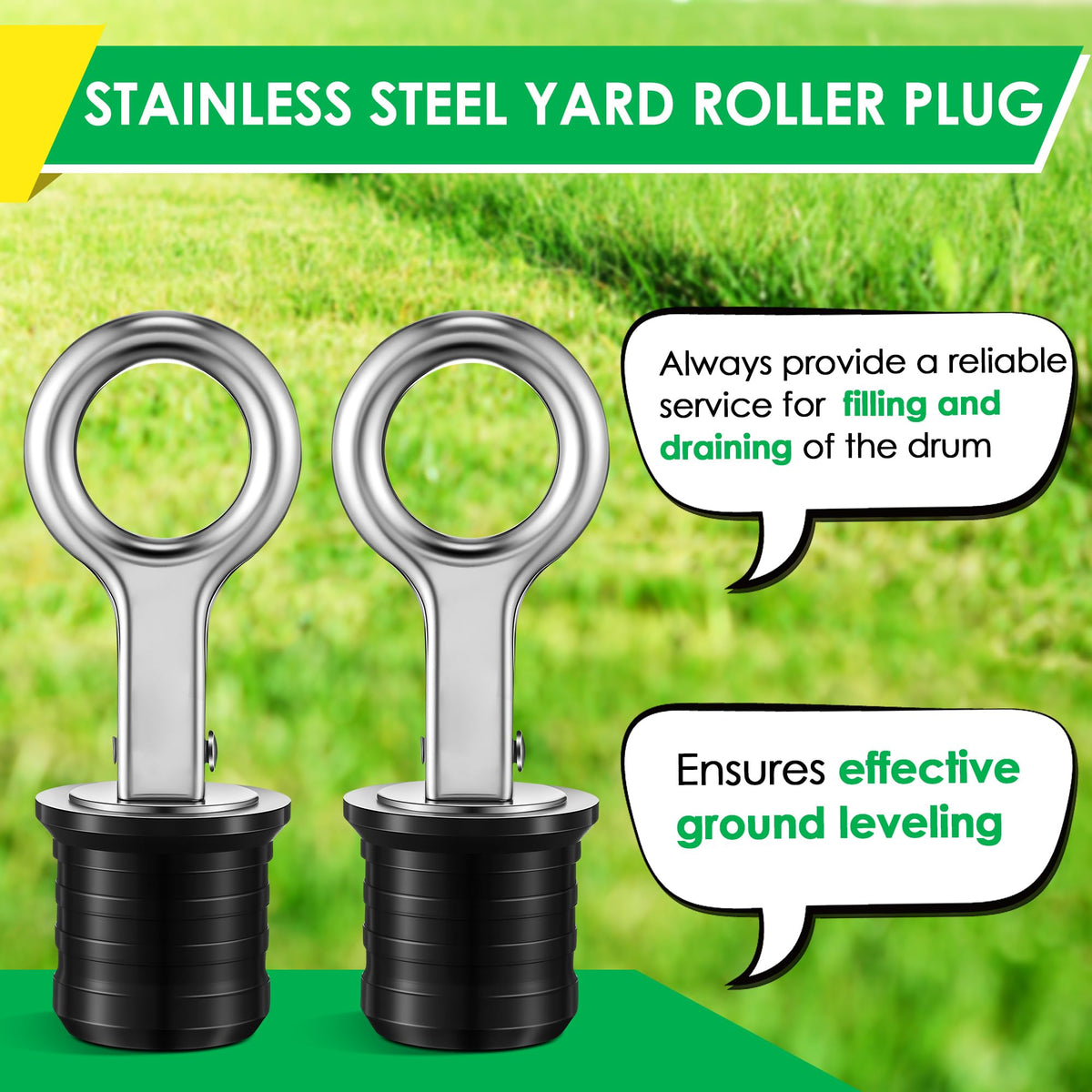 Dunkive dual-pack plugs for spare lawn roller replacements.