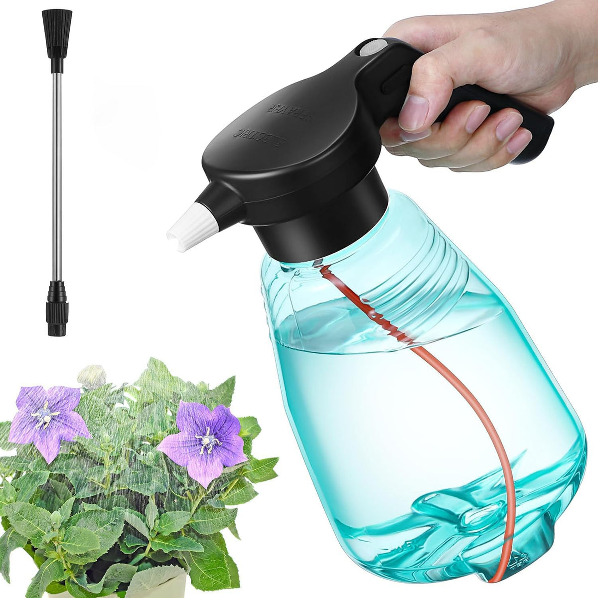 Dunkive electric spray bottle mister extended nozzle for precise indoor watering