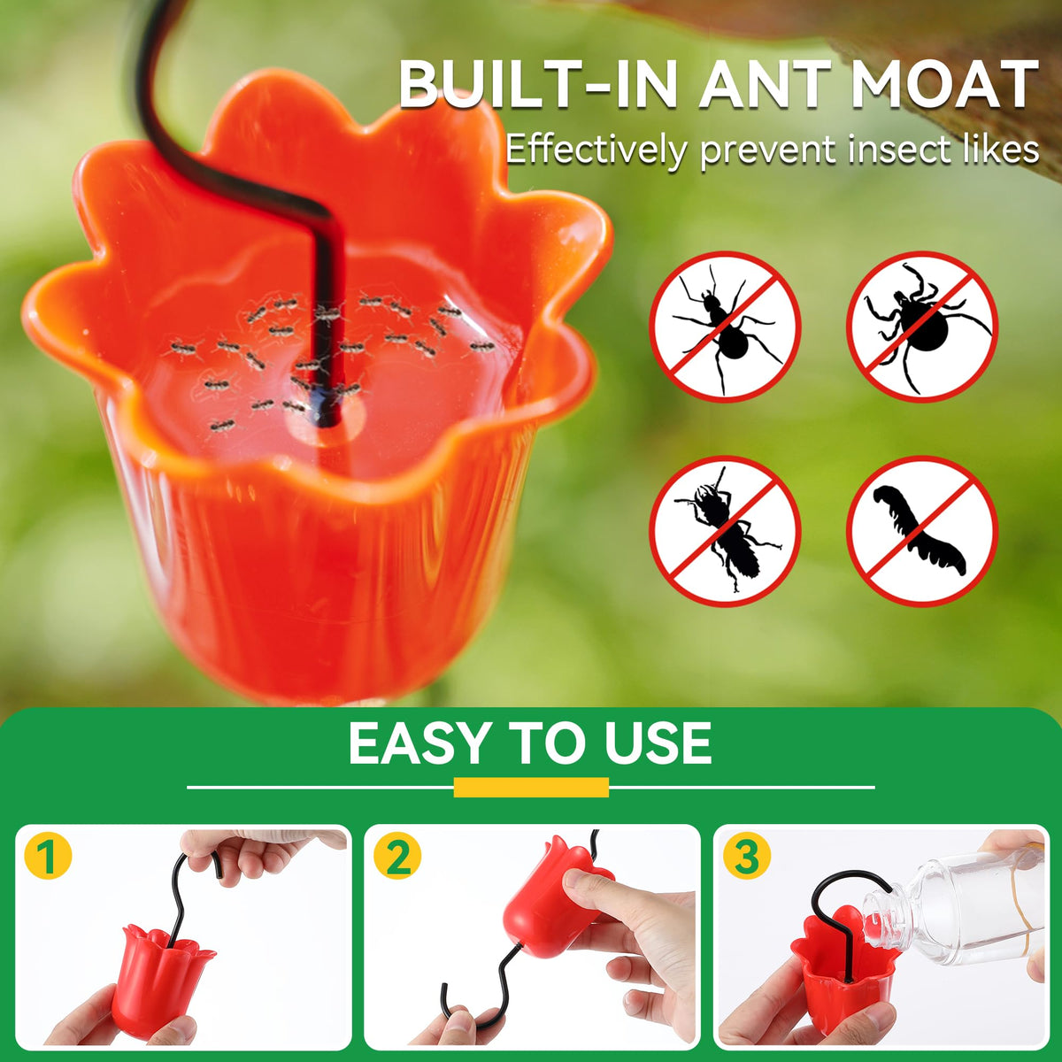 Dunkive metal oriole feeder detachable bowl simplifies cleaning between feedings.