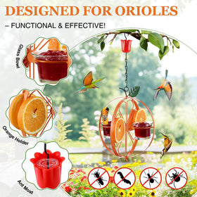 Dunkive Oriole Feeder includes a 12.8-inch hanging chain for stable outdoor placement.